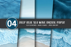 Deep Blue Sea Wave Digital Paper Product Image 1