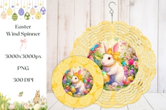 Colorful Easter Bunny Wind Spinner, Spring Wind Spinner PNG Product Image 1