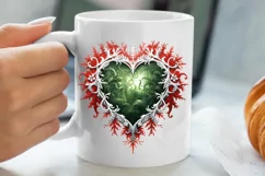 Christmas Hearts Watercolor Clipart, Christmas PNG Product Image 5