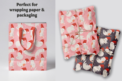 Seamless Christmas Cats Digital Paper, Cute Pattern Design Product Image 5