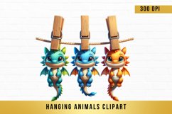 cute hanging animals clipart, hanging animals bundle Product Image 5