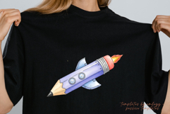 Spaceship Pencil PNG | Space-Themed School Supply Clipart Product Image 3
