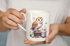 Magic owl and old books, Celestial owls clipart Product Image 4