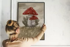 FLY AMANITA MUSHROOM Amanita muscaria, fly agaric hand paint Product Image 5