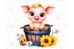 Kids Farm Clipart Bundle, Cute Farmer and Farm Animal PNG Product Image 3