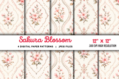 Sakura Blossom Digital Paper JPG Product Image 1