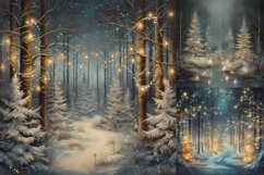 Silvery and golden Christmas forest printable digital papers Product Image 5