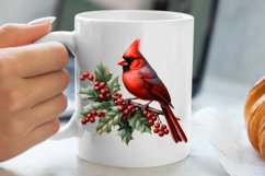 Christmas Cardinal Watercolor Clipart, Christmas Cardinal Product Image 5