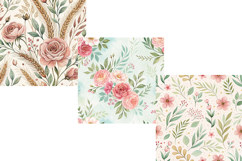 Cottagecore Floral Digital Papers Set, Vintage Pastel Product Image 4