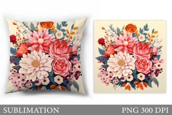 Flowers Sublimation. Flowers Pillow Sublimation Product Image 1