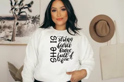 She Is Strong Fierce Brave Full Of Fire, Sublimation Design Product Image 5