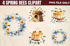 Spring Bees Clipart PNG Product Image 1