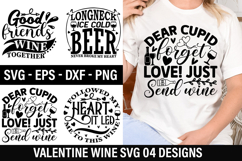 Valentine Wine SVG Design - Dear cupid forget love! just sen Product Image 1