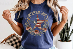 American Honey PNG, Rhinestone Star Patriotic Sublimation Product Image 5