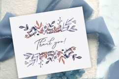 Watercolor Dark Blue roses frame clipart Product Image 5