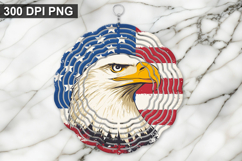 Eagle Wind Spinner Sublimation -4Th Of July wind spinner PNG Product Image 1