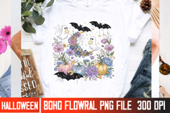Elegant Halloween Floral Vector | Spooky Fall T-Shirt Design Product Image 3