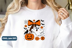 Vintage Halloween Ghost Coquette Png sublimation design Product Image 5