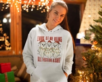 Funny Christmas png | Santa Ghost png | Trendy Holiday Shirt Product Image 3