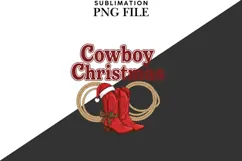 Cowboy Christmas png design for T-shirts Product Image 2
