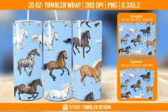 Horse Seemless Tumbler Wrap Designs, Sublimation Wrap Product Image 1