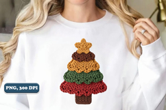 Crochet Yarn Christmas Tree PNG, Christmas tree PNG Product Image 4