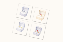 Watercolor Engagement Ring Boxes Clipart Product Image 5