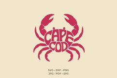 Cape Cod SVG | Crab Shape Word Art | Beach Quote PNG Product Image 1