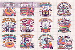 Halloween Skeleton Clipart Bundle Sublimation 50 PNG Product Image 3