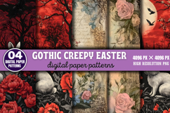 Gothic Creepy Easter Digital Paper PNG Product Image 1