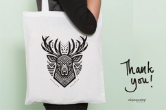 Deer Head Woodcut Engraving Vector Product Image 5