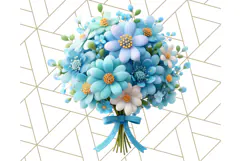 Pastel Flower Bouquet PNG Clipart, Elegant Floral Art Product Image 5