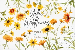 Yellow Wildflowers PNG Product Image 1