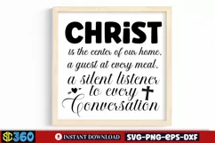 Christ is the center of our home, Christian Farmhouse SVG Product Image 1
