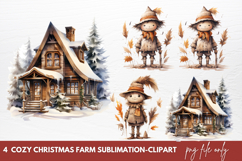 Cozy Christmas Farm Clipart Christmas Farm Sublimation Product Image 1
