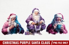 Christmas Purple Santa Claus Sublimation Product Image 1
