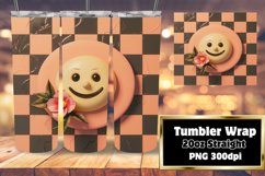 Retro Smile Pattern Tumbler Wrap - Vintage Chessboard Product Image 1