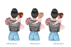 Mom and Daughter Clipart Set Product Image 5
