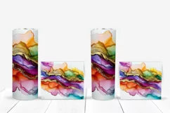 Watercolor Tumbler Sublimation, Glitter Tumbler Wrap Designs Product Image 5