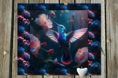 Hummingbird & flowers | Sublimation skinny tumbler designs Product Image 5