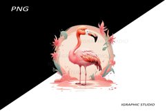 Pink Flamingo Clipart, Tropical Clipart, Bird Clipart Product Image 1