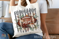 Striped Floral Football Mom Sublimation Png , Shirt Design Product Image 4