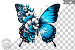 Floral Butterfly Sublimation - Clipart PNG Design Product Image 1