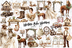 Western Boho Wedding Clipart, Set of 39 Png Product Image 1