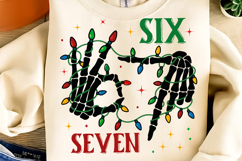 Six Seven 6 7 67 Meme Christmas Xmas PNG, Funny Skeleton PNG Product Image 4
