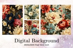 Flower Pattern Background Wallpaper Digital Paper_5 Product Image 1