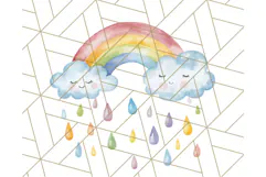 Watercolor Dinosaur and Rainbow PNG Clipart, Baby Nursery Product Image 5