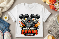 Earn Your Power Every Rep Rhino Gym Motivation Weightlifting Product Image 7