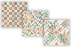 Retro Checkerboard Digital Paper Pack, Seamless Watercolor Product Image 5