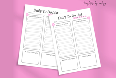 Minimalist Pink Work From Home Daily Planner Template Canva Product Image 2